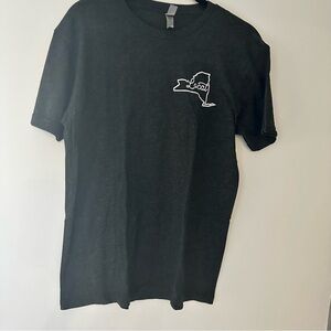 Men’s next level apparel New York State local dark heather gray tee shirt medium